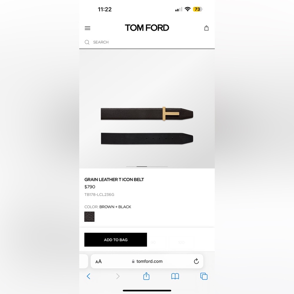 Tom Ford Designer Belt